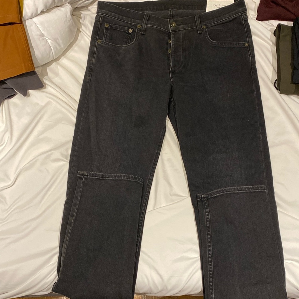 rag & bone Men Slim Straight Jeans - Black